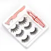 Magnetische 3D-Wimpern und Pinzette, 3 Paar, 5 magnetische falsche Wimpern, flüssiges Eyeliner-Make-up-Set, wiederverwendbare Wimpern, kein Kleber erforderlich