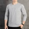 Мужская базовая футболка с хлопком O-образным вырезом с длинными рукавами тонкий случайные футболки топ футболки с длинными рукавами, весной и осенью 7-цвет РАЗМЕР M-5XL