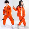 Children Jazz Dance Costume Wear New Style Orange Suit Hip-Hop Dance Wear Kids Competitions Performance Stage Outfits SL2021