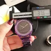 Marke Quarz-Armbanduhren für Frauen Mädchen Kristall Big Letters Stil Metall Stahlband Uhr M81275o