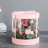 Clear PVC Flower Boxes Transparent Round Cake Box Packaging Bouquet Gift Boxes for Wedding Favor Birthday Party Valentine's D228L