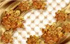 3D-Gold-Tapeten 3D Luxus goldene Pfingstrose Blume Tapeten weiches Paket Schmuck TV Hintergrund Wandpapier