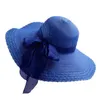 2020 nuevos sombreros de verano de ala ancha para mujeres vacaciones ocio playa sombrero cinta lazo visera de sol sombrero de paja Panamá gorras de sol para mujer T2248w