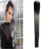 14 "16" 18 "20" 22 "24" Loop Micro Ring Machine Made Remy Hair Extension 100% Human Hair Straight Ombre Piano Färg Mikro Länkar 100g 100s