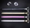 Crystal Pen Big Carat Diamond Ballpoint Pins Ring Lady Mariage Office Bureau École Gift Metal Roller Ball Pen Rose Gold Office S3758987