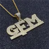 Hip Hop glacé lettre dieu famille argent pendentif collier or argent plaqué hommes Bling bijoux cadeau 9295171