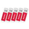 Red 5 SZTUK / LOT Prostokąt USB 2.0 Flash Drive Flash Pen Drive High Speed ​​Memory Stick Storage 1G 2G 4G 8G 16G 32G 64G dla PC Laptop Thumb Pen