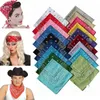 Assorted Bandanas 56*56CM 100% Cotton Novelty Double Sided Print Paisley Cowboy Bandana Party Favor Scarf Headband Handkerchiefs