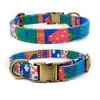 Personlig Nylon Dog Collar Djur Tag Custom Puppy Cat Namnskylt ID Kort Justerbar för medelstora stora hundar Graverade