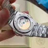 Nieuwe stijl automatisch uurwerk herenhorloge glas terug blauw gezicht saffierkristal 316 roestvrij band Watch288o