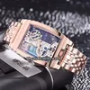 New Diasteria Golden Bridge 113.550.70 Skeleton Dial Mechanical Hand Winding Automatic Mens Watch Stainless Steel Bracelet Sport Watches