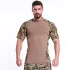 Mężczyźni Summer Outdoor Camping Tshirts Army Green Sport Tees krótkie rękawowe kamuflaż Tshirty 4772011