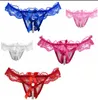 5styles Lace Abra Crotch Calças de Cordas Net Fios Massagem Calcinhas Pérola LINGERIE Calças Briefs Sexy Tentação T GGA3031-1