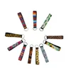 Wristband Nyckelringar Blommigryckt nyckelkedja Neopren Key Ring Wristlet Keychain Party favör 11 Design Partihandel