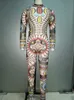 도매 플러스 크기 여성 부족 문신 인쇄 메쉬 Jumpsuit Romper Curvy 아프리카 Aztec Bodysuit Celebrity Catsuit Tracksuit Jumpsuit