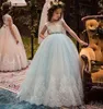 Yeni Stil Prenses Pageant Çiçek Kız Elbise Çocuklar Düğün Parti Doğum Günü Nedime Tutu Çocuk Balo GNA54