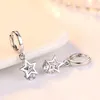 Fashion-925 Sterling Silver Star Charms CZ Circles Small Loops Huggie Hoops Earrings For Women Jewelry Kids