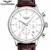 Guanqin Mens Watchs Top Brand Luxury Chronograph Military Military Sport Quartz Classics Men Men de bracelet en cuir rétro décontracté 2290289