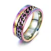 Rzymskie cyfry Pierścienie zaręczynowe Pierścień Spinner Chain Pierścień stali nierdzewnej Biżuteria Biżuteria Kobiety upuszcza statek