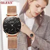 Relij Mujer Fashion Brance kwarc Watch Kobiety Czarne swobodne damskie sukienki zegarki Rose Gold Siatka ze stali nierdzewnej Zegar Uhr Y19230H