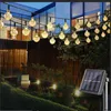 Solar String Lights Globe 33 Feet 60 Crystal Balls Waterproof LED Fairy Lights 8 Modes Outdoor Starry Lights For Xmas Wedding Party