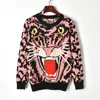 Harajuku Autumn Wool Blend Knitted Tiger Head Pattern Jacquard Sweater WOmen PUllovers Long sleeve Winter Fashion Sweater