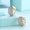 Luxury Designed Earring Single Row Romantic Champagne Gold Mosaic Zircon CliponScrew Back Earring Accessories Birthday Prom Gift548446006