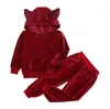 Kids Designer Kleding Jongens Gouden Velvet Trainingspak Meisjes Winter Trui Broek Suits Sports Casual Hoodies Broek Kleding Sets Kostuum B6682