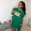 Womens Dresses Female T Shirt Dresses Short Sleeve Letter Print Womens Skirt Fashion Casual Women Dress Loose Size S-XL