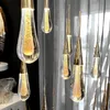 2019 varmdesigner ledd vatten droppe hängande ljus minimalistisk skandinavisk loft kristall hängande lampa kreativ restaurang ljus