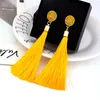 9Colors Boho etniczne Tassel Dangle Kolczyki Dla Kobiet Geometryczne Kryształ Róża Kwiat Znak Długiego Jedwabiu Frędzle Dangle Oświadczenie Kolczyk Biżuteria