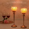 Cristal photophores Bougeoirs en verre métal Bougeoirs mariage table pour Centerpieces Décoration Hogar Moderno