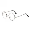 Vente en gros - Populaire rond en métal clair lentille lunettes cadre à la mode unisexe Nerd anti-rayonnement lunettes monture de lunettes