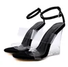 Hot Sale-with box size 35 to 42 sexy ankle gold heels silver clear heels bridal wedding shoes