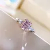 Heißer Verkauf S925 Silber Herz Anhänger Halskette in rosa echten Diamanten für Frauen Hochzeit Schmuck Ring Geschenk Kostenloser Versand PS6001