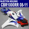 Injektion OEM Full Fairing Kit för Honda CBR1000RR 2008 2009 2010 2011 Blue Red White CBR1000 RR Plastic Fairings Set 08-11 # U43