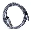 1m 3FT Tyg Nylon Braid Micro USB-kabel ledning Unbroken Metal Connector Charger Cord för Samsung S7 S8 S10