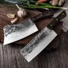 Acciaio inossidabile forgiata Handmade Coltello da cucina Set cinese Pieno Tang Slaughter Butcher Knife verdura Mannaia affettare Utility lama del cuoco unico