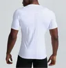 Heren Gym Sports Strakke en Sneldrogend Ademend Stretch Fitness Kleding T-shirt Pro Running Training Fitness T-shirt met korte mouwen T-shirt