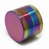 Rainbow Grinders Iceblue Zinklegering Roken Metalen Grinder 40/50/55/63mm Diameter 4 Onderdelen Herb Crusher Kruidenbrekers Snel Schip