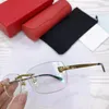 Luxury Puretitanium Rimless Glasses Frame Men 5418145 Rectangular Demo Lens för receptbelagda glasögon Fullset Packing6523768