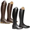 0202Cool Women Rider Horse Riding Boots Smooth Leather Knee High Autumn Winter Warm High Boots Mountain Riding Boots