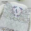 Romantik Glitter Fildişi Lazer Kesim Kişiselleştirilmiş Çiçek Ile Davetler Baskılı Insertial Göbek Bant, Ücretsiz Tasarım Fress Nakliye