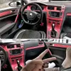 Interior Sport Red Carbon Fiber Protection Stickers Fibra Decals Auto Car styling For VW Volkswagen Golf 7 MK7 GTI Accessories