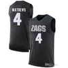 Gonzaga Bulldogs College # 22 Jeremy Jones Basketball Jersey # 3 Johnathan Williams # 4 Mathews Mens Cousu Numéro Personnalisé Nom Maillots