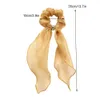 Ins Ribbon Silk Srunchies Bandons en métal anneau brillant Scrunchie Elastic Bands Girls Satin Hair Ties Femmes Accessoires de cheveux1780869