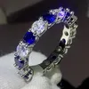 2020 bijoux de luxe étincelants en argent sterling 925 topaze blanche CZ diamant pierres précieuses promesse femmes mariage bague de fiançailles pour cadeau amoureux