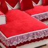 Scheep Black Red Fleece Velvet Sofa Cover Furniture Slipcovers Sectionele bankafdekkingen voor woonkamer Fundas de Sofa SP48796081201