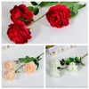 Fleurs artificielles Beautiful Bouquet de bricolage Spring De Spring De Mariage Décoration Fake Flower 3 Tête Rose Pivoine Soie Artificielle Fleurs DH0915-2