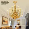 Luxueux lustre en cuivre traditionnel luminaire Vintage Lustres lampe suspendue pour Villa hôtel projet bougie pendentif Luminaire éclairage